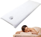 Massage Bed Cover, 32x75inch Soft Microfiber Beauty Salon Sheets with Face Hole, Absorbent Massage Table Cover for Salon SPA (White)