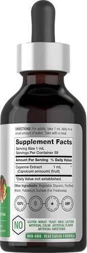 Horbaach Cayenne Pepper Drops | 2 fl oz | Liquid Extract | Alcohol Free Tincture | Vegetarian, Non-GMO & Gluten Free Supplement