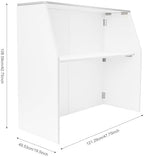 43''*48''*20'' Portable Event Bar, Folding Party Counter Mobile Drink Table 110lbs Load Capacity for Parties BBQs Catering and Outdoor Events(White with Aluminum Edge)
