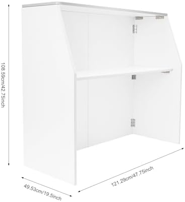 43''*48''*20'' Portable Event Bar, Folding Party Counter Mobile Drink Table 110lbs Load Capacity for Parties BBQs Catering and Outdoor Events(White with Aluminum Edge)