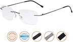 CessBlu Rimless Reading Glasses Design Readers for Women Men