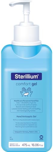Sterillium© gel Hand Antiseptic Sanitizer, 16.06 fl oz (475mL), 85% Alcohol with Moisturizers, Healthcare Personnel Hand Sanitizer (4-pack)