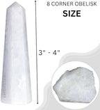 White Quartz, 3-4 Inch, 8 Faceted, Crystal Towers, Natural Healing, Obelisk, Reiki Healing, Single Point, Reiki Chakra, Meditation Therapy, Crystal Wands, Crystal Points, Karma's Gems