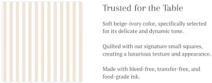 Stxy's Ivory Beige Striped Napkins (60ct) 5"x 5" Tan Beige Cocktail Napkins Cream Stripe Dessert Beverage Napkin for Wedding, Baby Shower, Bridal Shower, Birthday