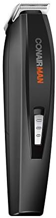 ConairMAN All-in-One Beard Trimmer for Men, Includes Nose and Ear Hair Trimmer, with 5-Position Comb Attachment, 4 piece Men's Grooming Kit, Battery Operated