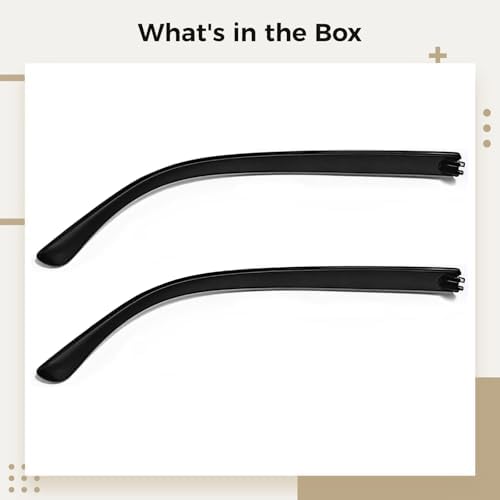 Eyeglass Temple Replacement Arms, 1 Pair Plastic Glasses Frame Temples With Screwdriver, 143 Mm, Black