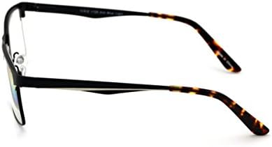 Men Premium Rectangle Stainless Steel Reading Glasses - Large Metal Reader