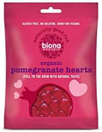 Biona Organic Vegan Pomegranate Hearts 75g-10 Pack