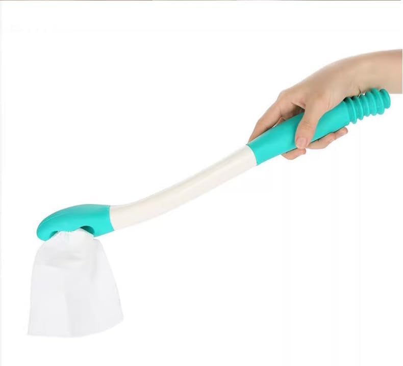 Long Handle Toilet Aid – Extends Over 15 Inches | Bottom Wiper Tool for Independence & Hygiene – Securely Grips Toilet Paper or Wipes, Ideal for Post-Surgery, Elderly, or Limited Mobility Care