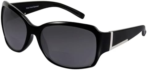 Mass Vision Bifocal Sunglasses 'The Fashionista' Women's Designer Outdoor Reading Glasses with UV400 Protection (2 Pack)