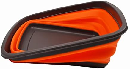 SAMMART 10L (2.6 Gallons) Collapsible Tub - Foldable Dish Tub - Portable Washing Basin - Space Saving Plastic Washtub (Brown/Orange, 1)