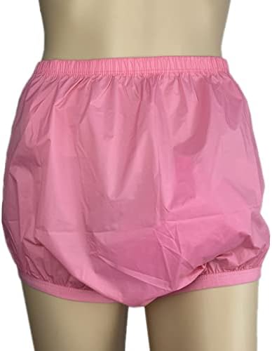 AQX Adult Leakproof Underwear for Incontinence, Washable Low Noise Reusable Adult Diaper Cover, Grey Plastic Pants Cover Unisex 2Pcs