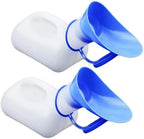 Aidapt Unisex Portable Urinal for Male/Female (Pack of 2 Count) 1L Capacity Spill Resistant Thick Plastic Pee Bottles with Easy-Grip Handle