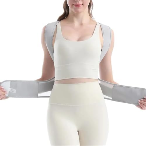 Plus Size XS-5XL Posture Corrector Women Men Back Brace For Upper And Lower Back Pain Relief, Adjustable Scoliosis Hunchback Correction Belt Decompression Neck Shoulders(Gray,XX-Large)