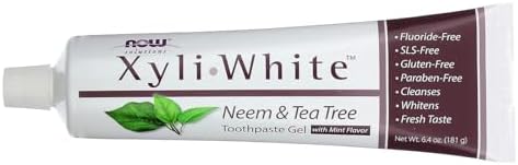 NOW Solutions, Xyliwhite™ Toothpaste Gel, Neem and Tea Tree, Cleanses and Whitens, Clean and Fresh Taste, 6.4-Ounce (Pack of 2)