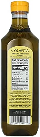 Colavita Lemon Extra Virgin Olive Oil | Cold Pressed EVOO Blended with Natural Lemon Flavor | Perfect for Marinades, Dressings, Dipping, Grilling and Roasting | 32 Fl Oz (1 Qt)