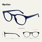 OPULIZE BLU Blue Light Blocking Reading Glasses for Women Men, Cool Round Frame with Anti-Glare Computer and Gaming Eyewear, UV and Eyestrain Protection, Blue Green +2.50 (Pack of 2)