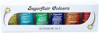 Sugarflair Rainbow Set of Food Coloring Concentrate Paste, 25 Grams Each of 6 Colors: Baby Blue, Christmas Red, Ghoulish Green, Melon, Orange & Violet (Total 150 Grams)