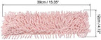 MECCANIXITY Chenille Microfiber Mop Replacement Heads 39x12cm for Wet/Dry Mop Floor Cleaning Pads, Pink Pack of 2