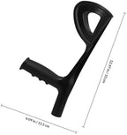 22mm Cane Elbow Handle with Plastic Grip, Replacement Walking Stick Handle for Men and Women, Black Forearm Crutch Accessory for Outdoor Mobility Aid