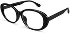 Dollger Retro Oval Blue Light Blocking Glasses for Women Men Stylish 90s Vintage Fake Glasses Y2k Eyewear Frame