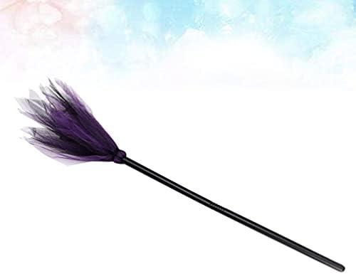 VALICLUD Witch Broom Props for Kids and Toddlers 35.43 Inch Mesh and Plastic Cosplay Broomstick Halloween Costume Accessory for Party and Dress up