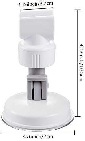 Zhehao Adjustable Shower Head Holder, Removable Suction Cup Shower Head Holder, No Drill Wall Mounted Suction Bracket with Chrome Polished for Marble Glass Metal Ceramic(1,Grey Wrench)