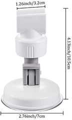 Zhehao Adjustable Shower Head Holder, Removable Suction Cup Shower Head Holder, No Drill Wall Mounted Suction Bracket with Chrome Polished for Marble Glass Metal Ceramic(1,Grey Wrench)