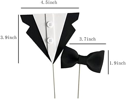 Happy Birthday Cake Toppers for Dad, Father's Day Decorations, Black Bow Tie/Watch/Shoes/Pipe/Wallet/I Love You Cupcake Toppers for Birthday Party Supplies