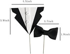 Happy Birthday Cake Toppers for Dad, Father's Day Decorations, Black Bow Tie/Watch/Shoes/Pipe/Wallet/I Love You Cupcake Toppers for Birthday Party Supplies