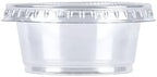 Amazon Basics Disposable Plastic To-Go Cups and Lids, Mini, 2oz, 50 Count, BPA Free, for Condiment, Salad Dressing, Sauces, Jello Shots