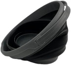 SAMMART Collapsible Plastic Bucket - Foldable Round Tub with Handle - Pop Up Saving (Grey/Black, 10L)