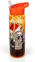 Naruto Shippuden Hokage Heroes Large Plastic Water Bottle | Features Konohagakure's 4th, 5th, And 6th Hokages | Holds 26 Ounces