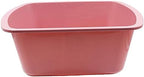 7 Quart Rectangular Plastic Wash Basin with Graduations, Rose (Pack of 6)