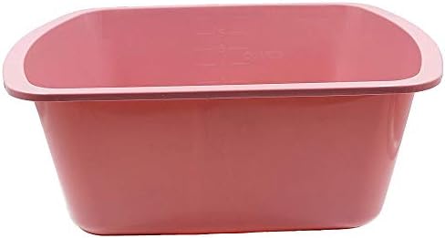 7 Quart Rectangular Plastic Wash Basin with Graduations, Rose (Pack of 6)