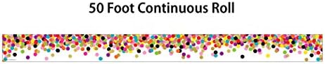 Teacher Created Resources Confetti Straight Rolled Border Trim - 50ft - Decorate Bulletin Boards, Walls, Desks, Windows, Doors, Lockers, Schools, Classrooms, Homeschool & Offices