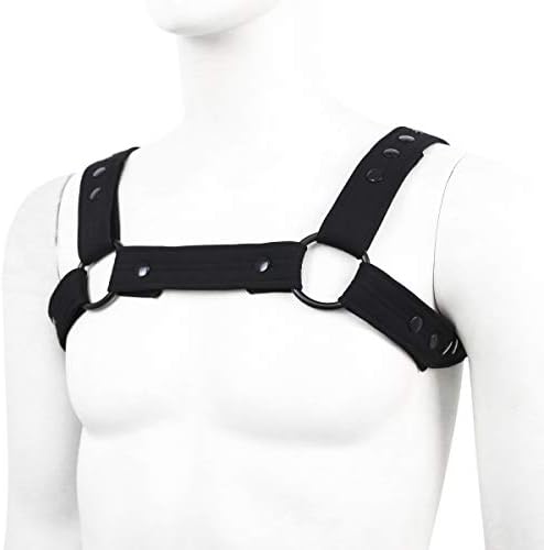 Men's Neoprene Chest Harness with Elastic Shoulder Straps Halloween Costume Belt