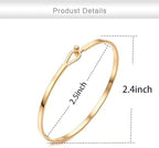 Dainty Gold Bar Bracelet for Women Simple Delicate Thin Cuff Bangle Hook Bracelet 18K Gold Plated Handmade Minimalist Jewelry