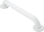 Moen R8712W Bathroom Safety 12-Inch Stainless Steel Bathroom Grab Bar with Concealed Screws, Glacier White