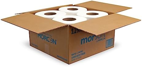 Morsoft by Morcon Jumbo Toilet Paper Rolls, 12 Rolls/Carton, 2-Ply, 100% Recycled Fibers, Soft and Absorbent, Fits in Jumbo Tissue Dispensers, Commercial Toilet Paper