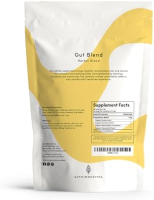 Digestive Tea – Leaky Gut Blend by AutoimmuniTea – Overall Digestive Support, and Stomach Sooth, Made of Organic Marshmallow root and Licorice Root, Cinnamon and Chamomile, IBS AIP Diet – 15 Tea Bags