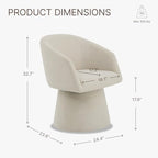 Swivel Dining Chairs Modern Accent Armchair Side Deskchair for Diningroom Vanity Bedroom Livingroom Reading Room,Linen,1 Box