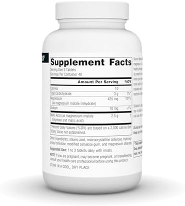 Source Naturals Malic Acid, Supports Muscles and Energy Production*, 2,500 mg - 120 Tablets