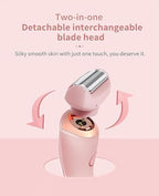 Razor for Women, Razor Women, Electric Shaver, 2-in-1 Waterproof Painless Hair Removal Wet & Dry Shaver (Pink)