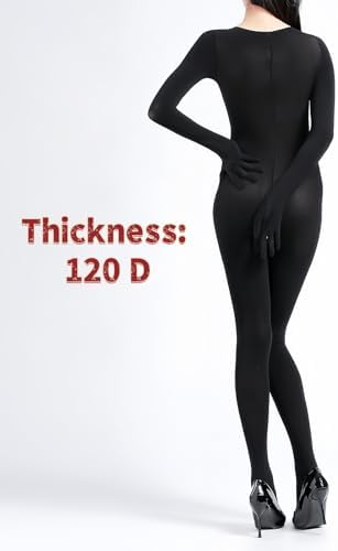 Body Stockings for Women Long Sleeve Full Body Bodysuit Includes Five Finger Glove Bodystocking Velvet 120D