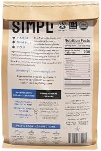 SIMPLi Regenerative Organic Certified Gigantes Beans, Dried White Beans, Buttery Flavor, High Fiber, USDA Organic, 12 oz