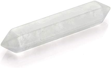CrystalTears 3pcs Clear Quartz Healing Crystal Wands Hexagonal Double Terminated Crystal Points Prism Bar Polished Tumbled Stone Chakra Meditation Therapy Home Decor