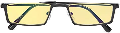 Eyekepper Blue Light Blocking Reading Glasses Half-Rim Computer Readers Eyeglasses-Yellow Tinted Lens Reading Glasses (Black, +1.25)