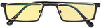 Eyekepper Blue Light Blocking Reading Glasses Half-Rim Computer Readers Eyeglasses-Yellow Tinted Lens Reading Glasses (Black, +1.25)