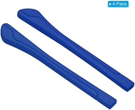 PATIKIL Glasses End Tips, 4 Pairs Eyeglass Anti Slip Ear Sock Pieces Tube Sleeve Silicone Replacement Temple for Rectangle Thin Metal Eyeglass Temple, Blue-12